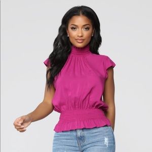Cap sleeved Magenta Top